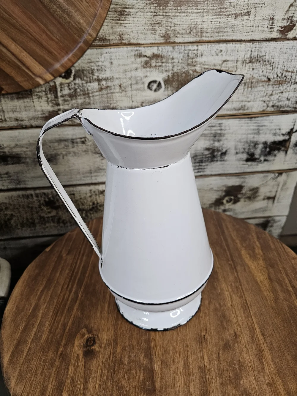White Enamel Pitcher & Wash Bowl
